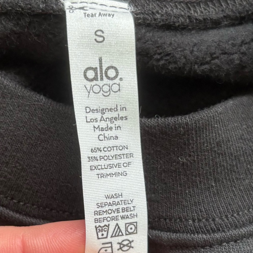 ALO YOGA CITYSCAPE Black Crewneck Sweatshirt Dress Size Small Modern Comfy - Picture 3 of 7